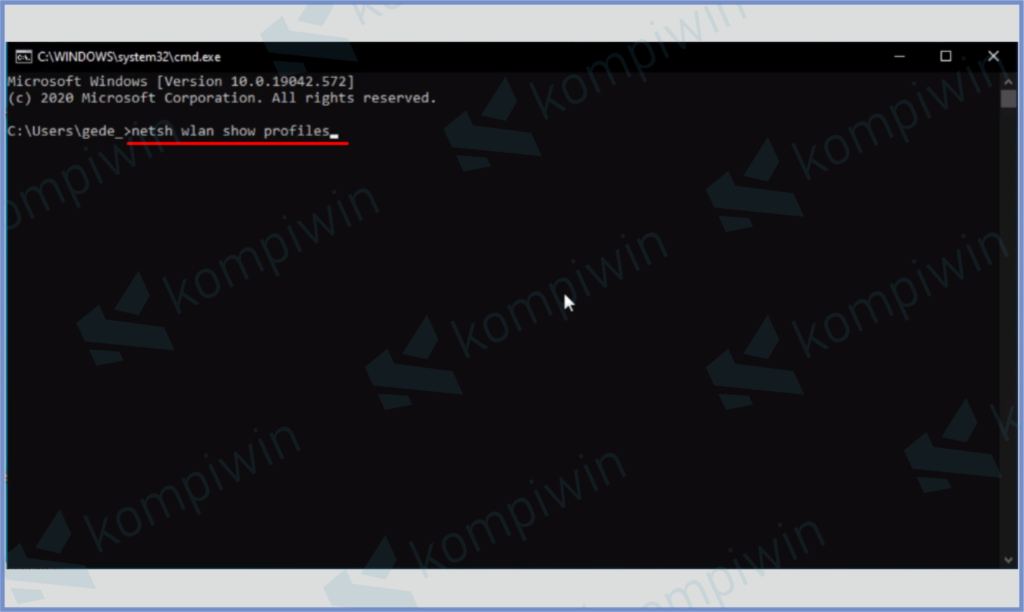 Ketik Perintah Netsh Wlan Show Profiles 