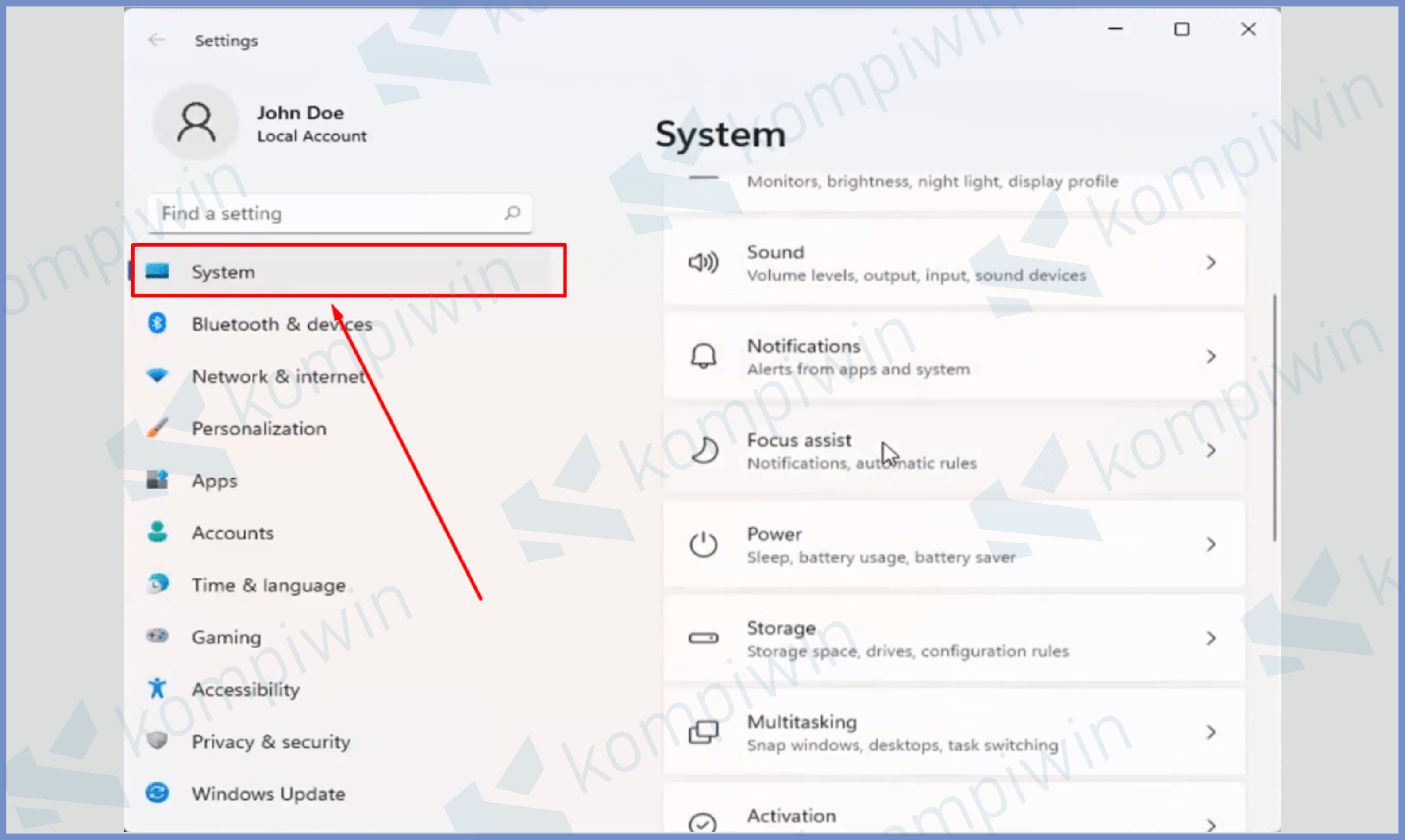 Masuk Ke Menu System