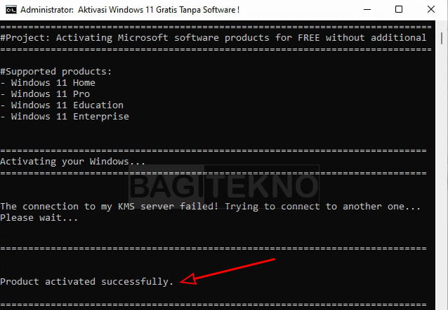 Aktivasi Windows 11 tanpa software crack menggunakan file batch