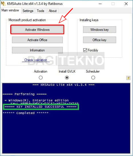 Activate Windows 10 dengan KMS Auto Lite